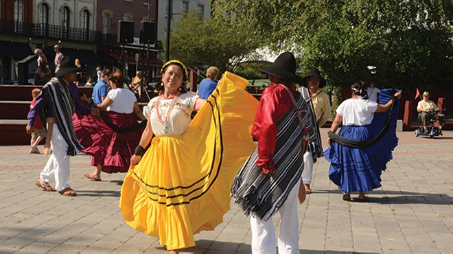 Grupo Folklorico Poughkeepsie performing a traditional Oaxacan dance at the Reher Center Block Party on at T. R. Gallo Waterfront Park on June 9.