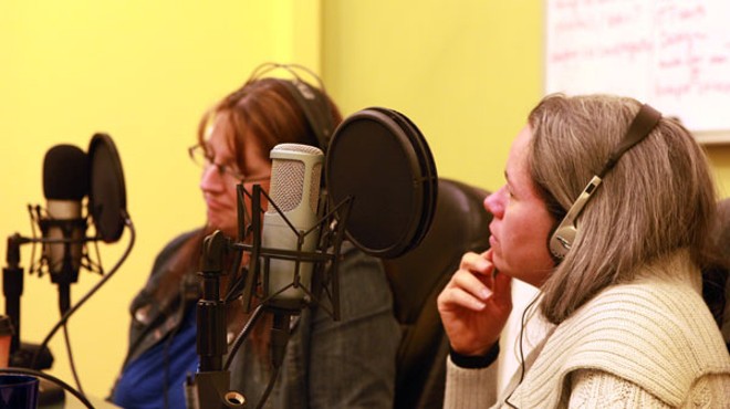 Natalie Merchant and Renee Fillette in Chronogram's recording room.