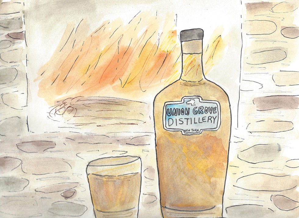 Union Grove Distillery bottle illustration