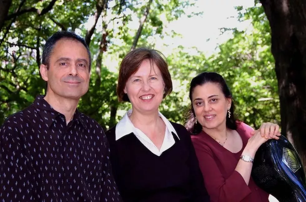 Eugene Drucker, violin; Diane Walsh, piano; and Roberta Cooper, cello.