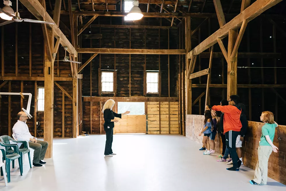 Nancy Rothman leading a class in theater games.