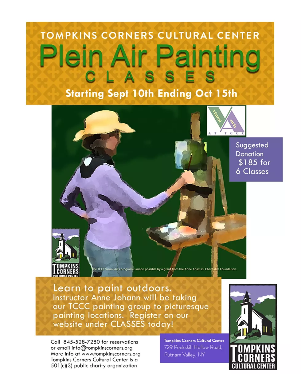 Plein Aire Painting Classes with Anne Johann at TCCC