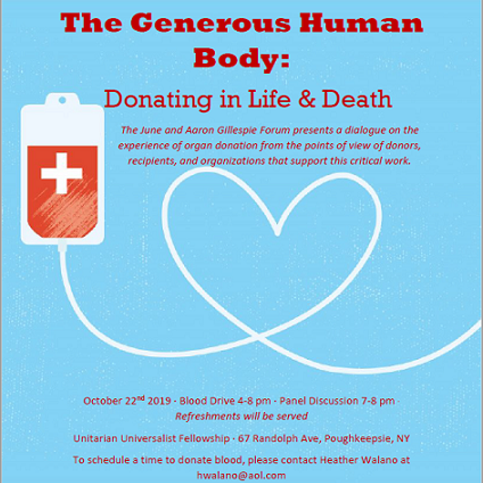Blood Drive 4-8 pm &middot; Panel Discussion 7-8 pm