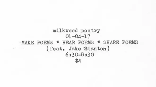 Image: Milkweed Poetry featuring Jacob Stanton