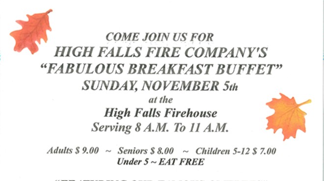 High Falls Fire Company's Fall Breakfast