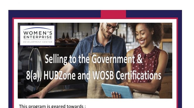 WEDC'S Selling to the Government & 8(a), HUBZone and WOSB Certifications