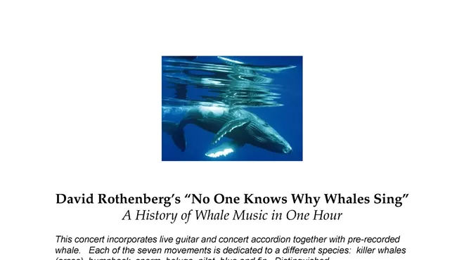 Image: David Rothenberg's "One Day We'll Know Why Whales Sing"