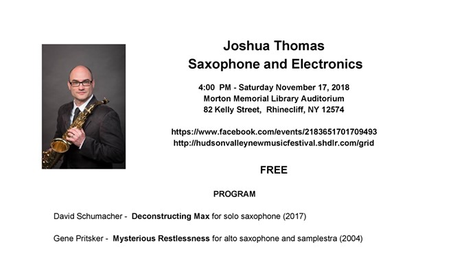 Joshua Thomas, Saxophone and Electronics