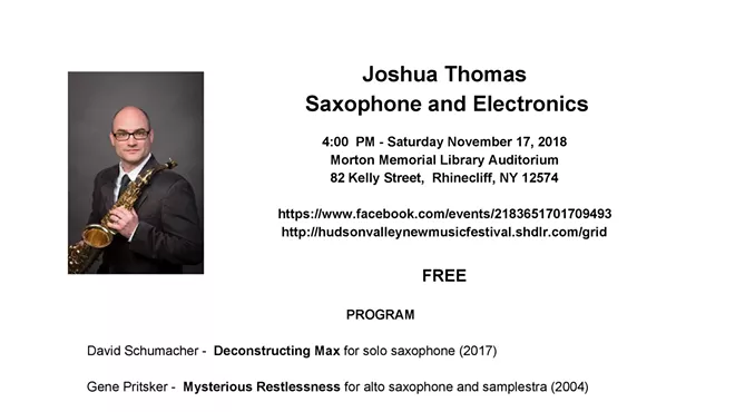 Image: Joshua Thomas, Saxophone and Electronics