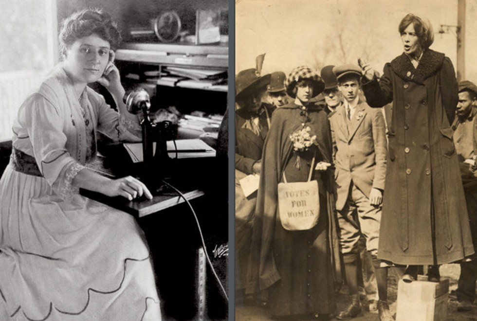 Women's Rights Activists Edna Kearns (left) and Elisabeth Freeman (right).