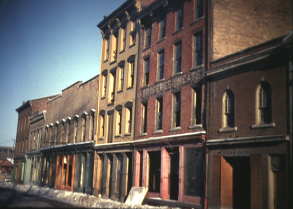 Buildings in Kingston's Rondout awaiting destruction around 1966
