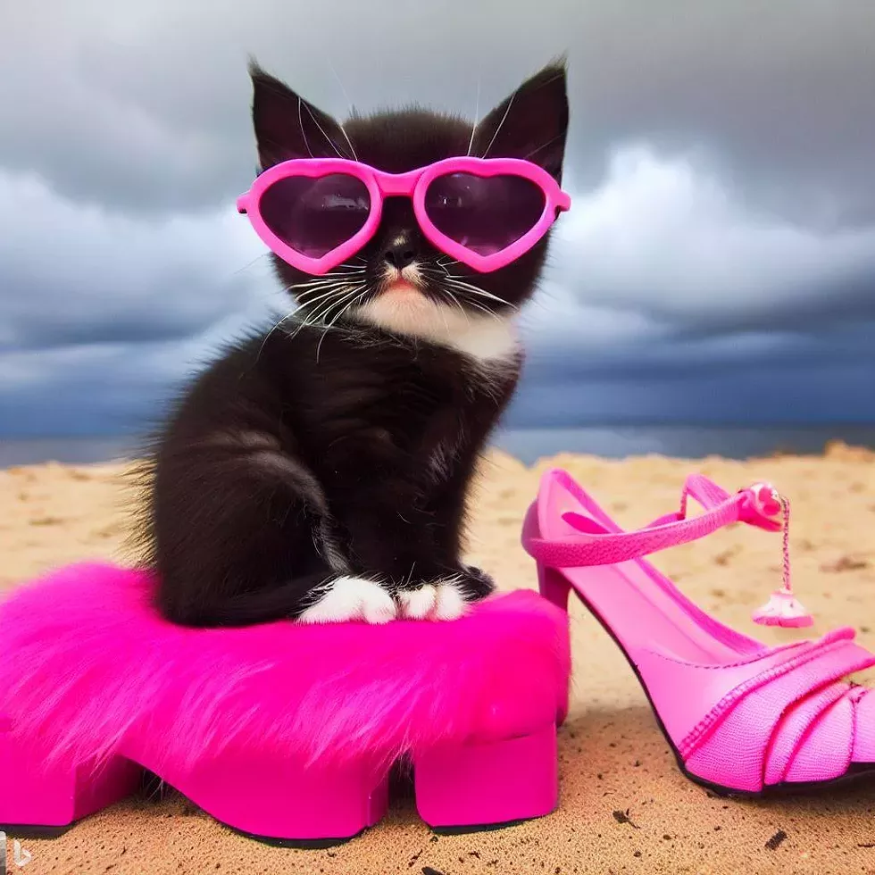 Kitten on dancing shoes