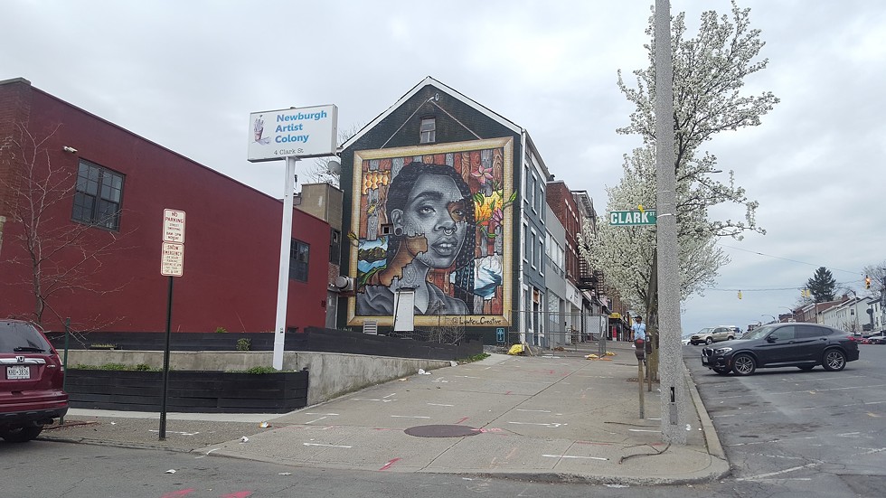 Seraphim Equities is proposing a public arts festival in Newburgh. Above, the first mural the company commissioned.