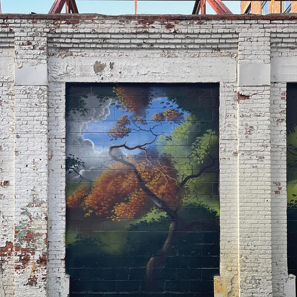 A Spray-Painted Hudson River School Mural
