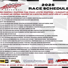 Image: Accord Speedway 2026 Friday Night Races Start at 7:00PM!