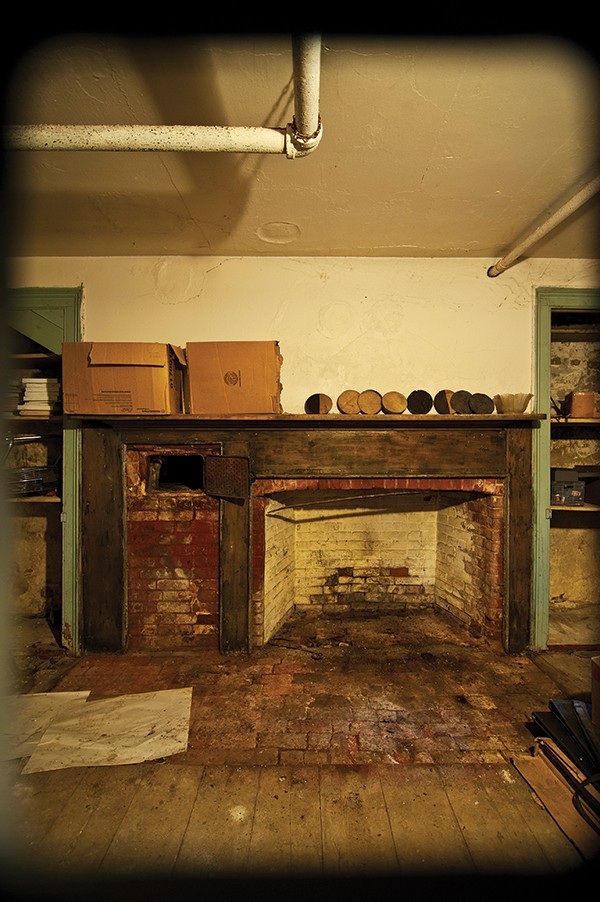 An old kitchen in the basement.