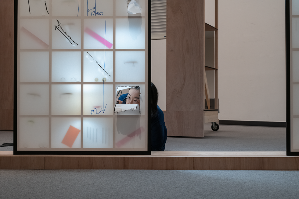 Installation view at Aichi Triennale 2022 Sasamoto Aki, Squirrel Ways: Thickness of Borders, 2022 &copy;︎ Aichi Triennale Organizing Committee Photo: ToLoLo studio