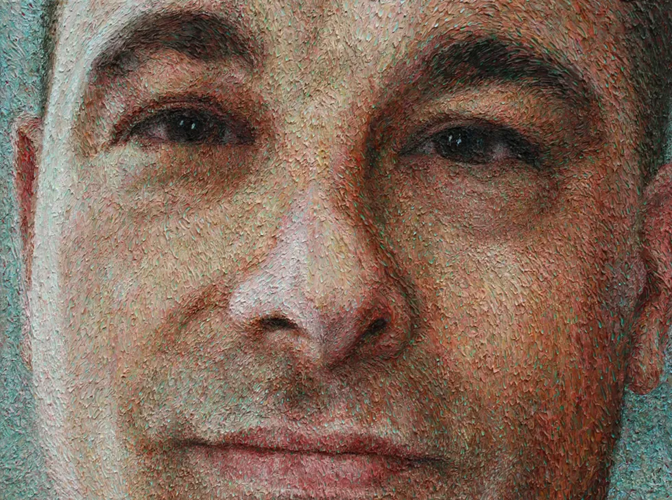 Another Blue Sweater, oil on canvas, 2026, 30 x 40 in.