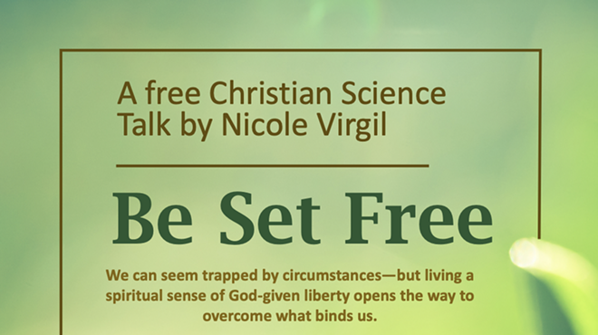 Image: &ldquo;Be Set Free,&rdquo; a talk by Christian Science healer Nicole Virgil