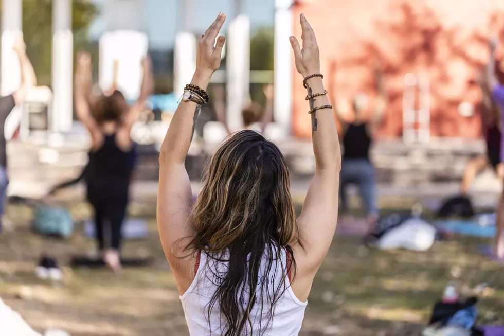 Guided yoga at Beacon Flow Music & Wellness Festival