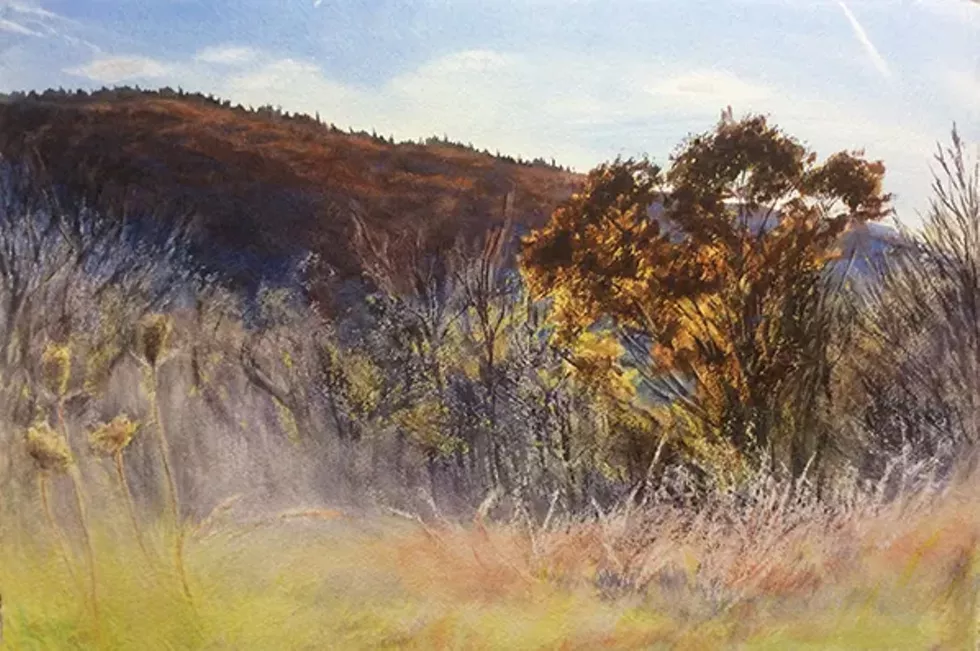 "November Oak," Ellen Moon, watercolor and gouache on paper, 15" x 22" 2017