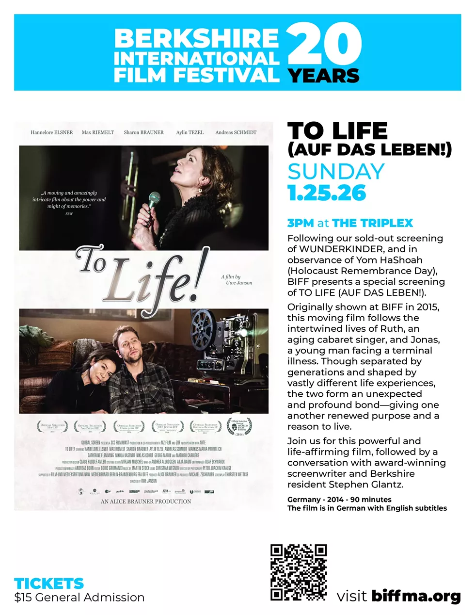 BIFF screens TO LIFE (AUF DAS LEBEN!)