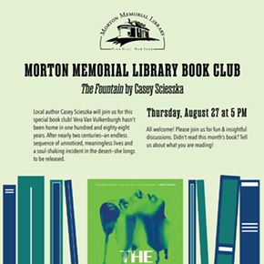 Image: Book Club: The Fountain by local author Casey Scieszka