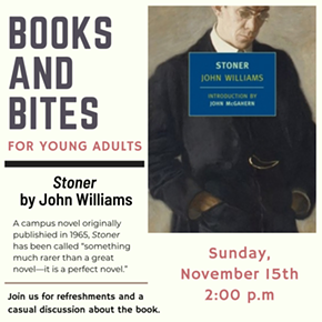 Image: Books and Bites for Young Adults: A Discussion of Stoner by John Williams