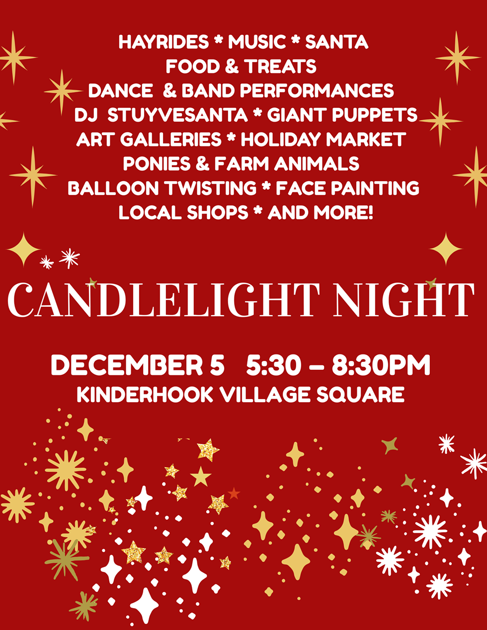 Candlelight Night, December 5, Kinderhook Village Square