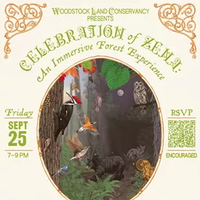 Image: Celebration of Zena: An Immersive Forest Experience, An Evening of Immersive Sounds, Sights, and Reciprocity with Local Wilderness, featuring new work by Zaneta and Zoe Keller