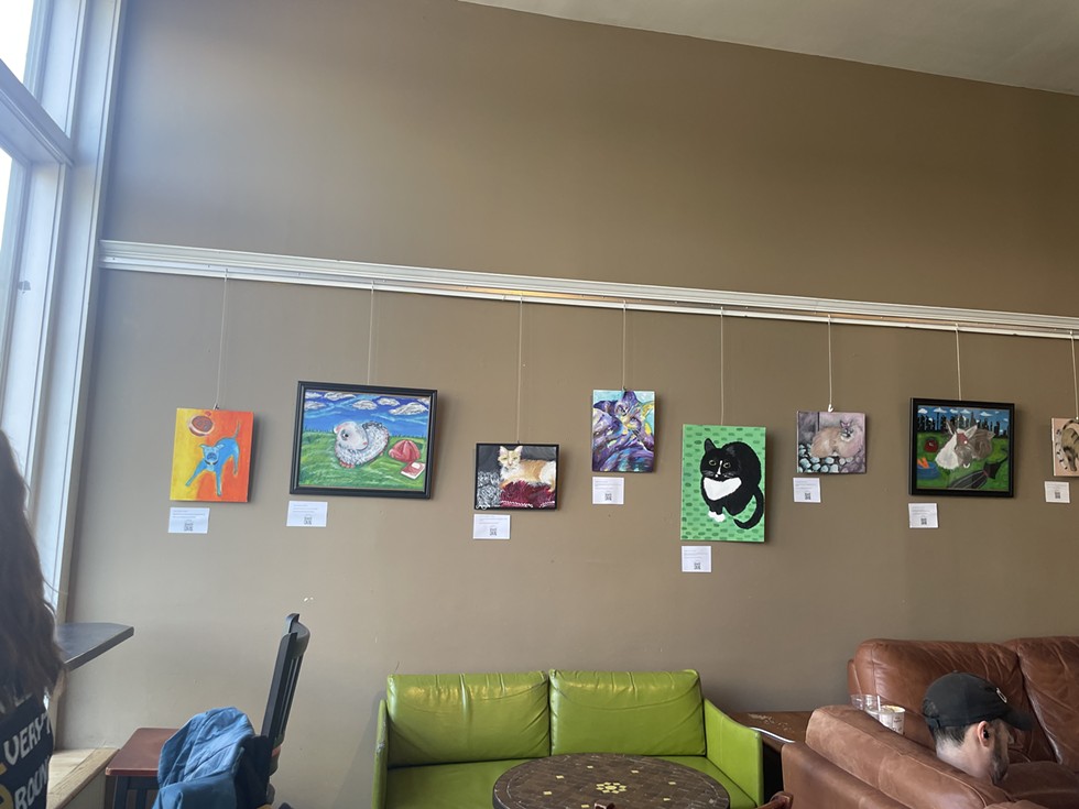 The art is displayed at Bank Square Coffeehouse.