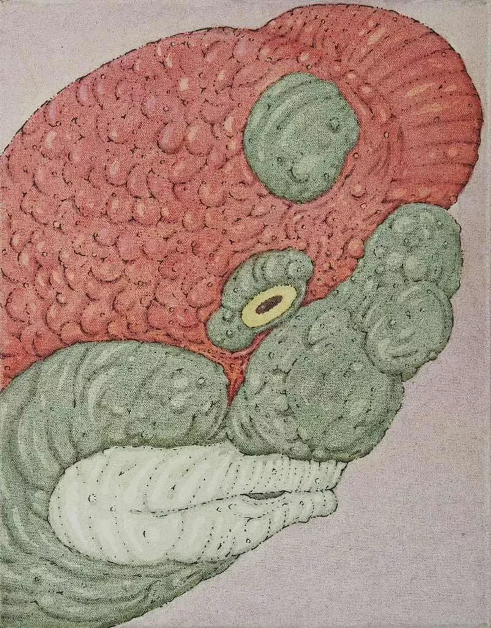 Were I to Speak (Additive), 2014. Acrylic and graphite on canvas, 14" x 11".
