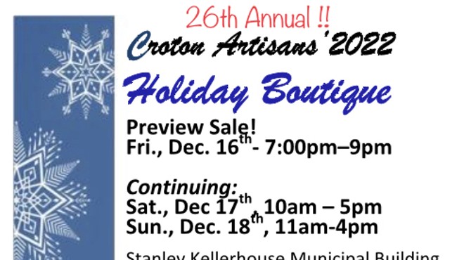 Croton Artisans' 26th Annual Holiday Boutique