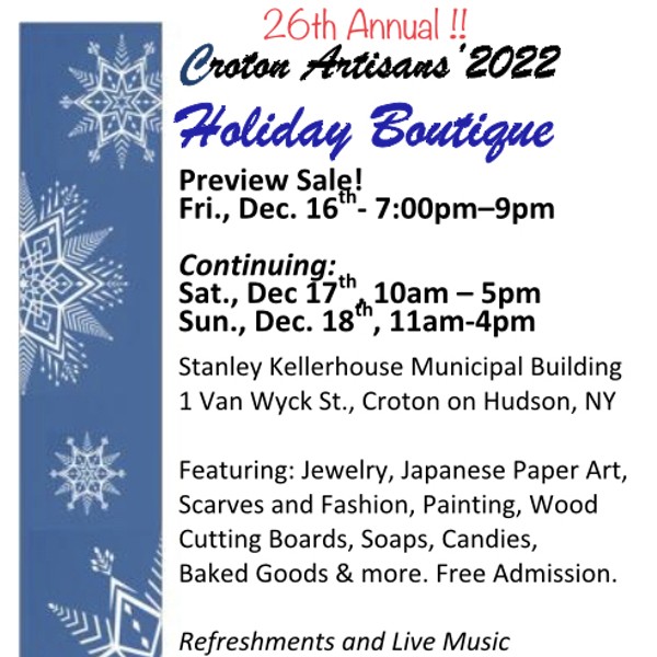 Croton Artisans' 26th Annual Holiday Boutique