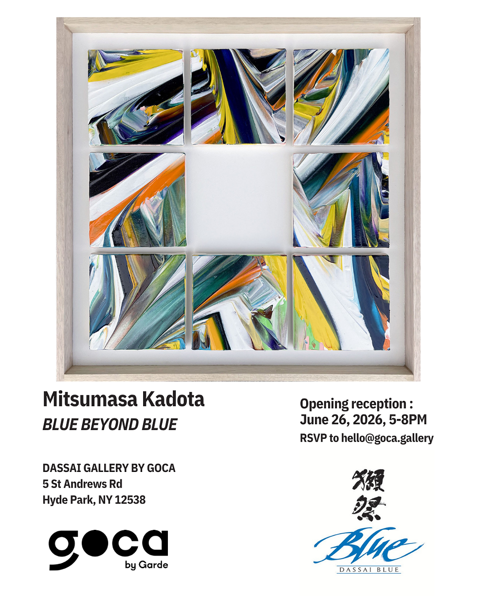 Guests will have the opportunity to view Mitsumasa Kadota.'s work while enjoying complimentary Dassai Blue Type 23 and Nigori Sparkling sake.