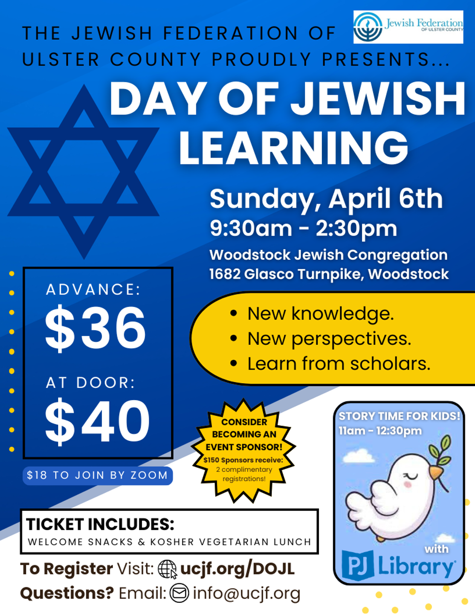 Day of Jewish Learning on Sunday, April 6th