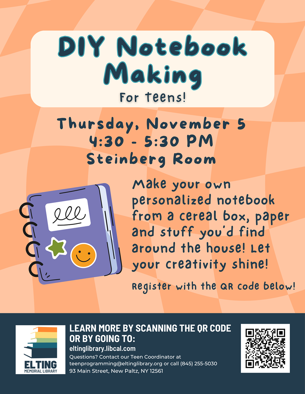 DIY Notebook Making for Teens at Elting Library in New Paltz