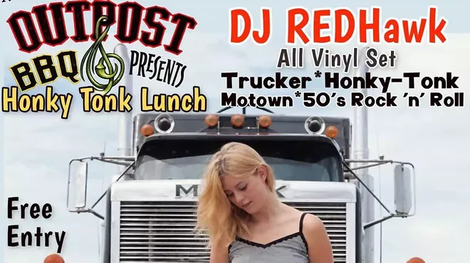 Image: DJ REDhawk Spinning Viny HonkyTonk, MoTown, 50s Rock n Roll