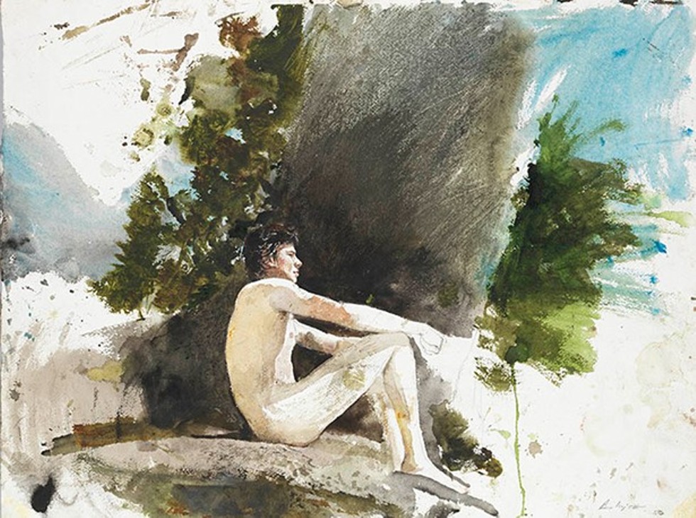 UNDERCOVERY STUDY, 1970 watercolor