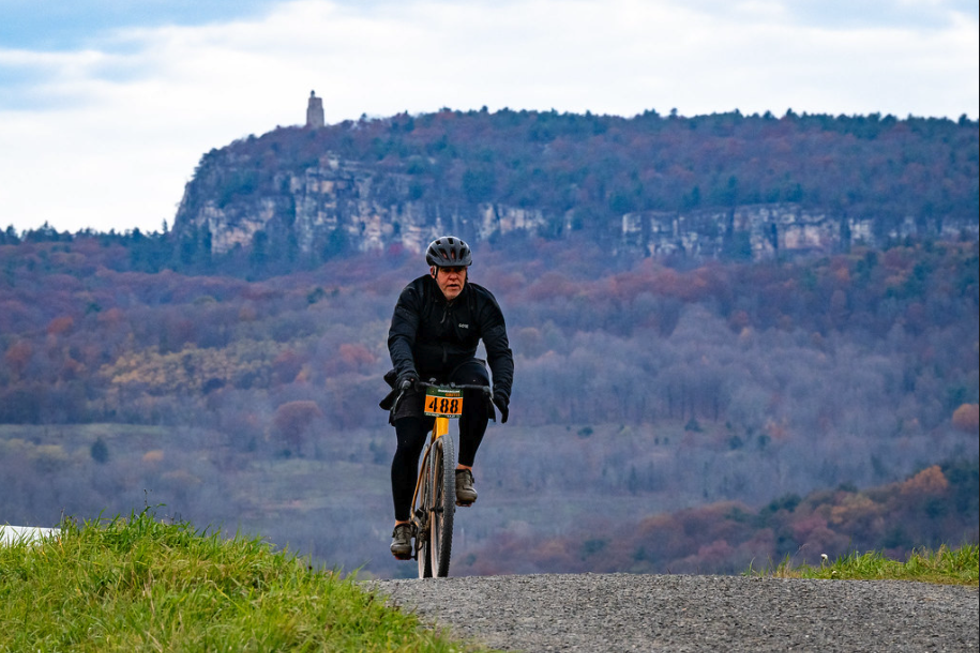 The author participating in the Shawangunk Grit ride at the Mohonk Preserve in New Paltz on November 4, 2023.