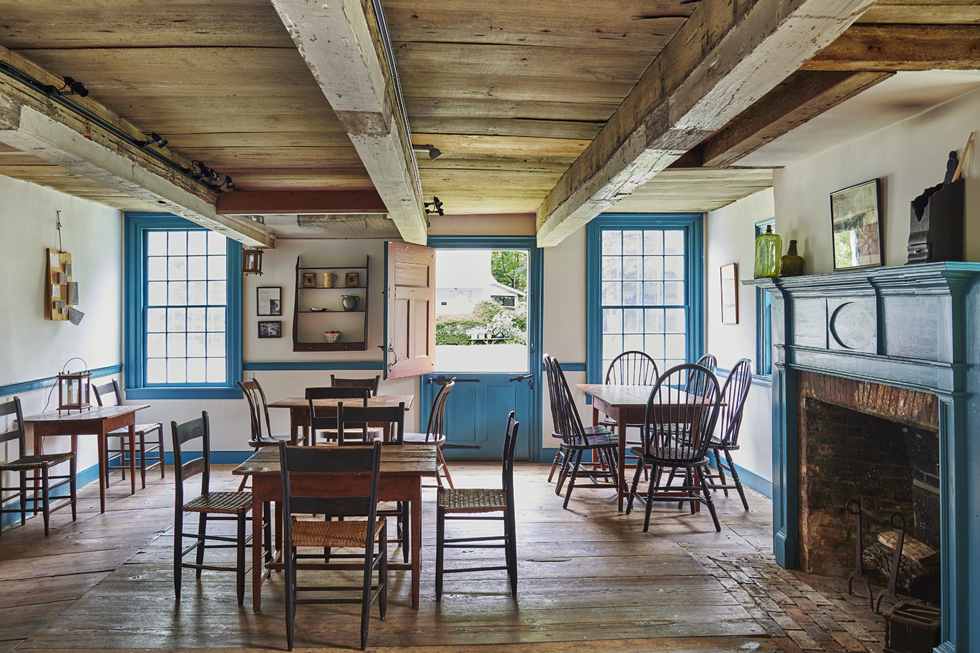 This is the tap room in the historic Elmendorph Inn, an 18th-cenutry stage coach stop that now serves as a town archive and community space.