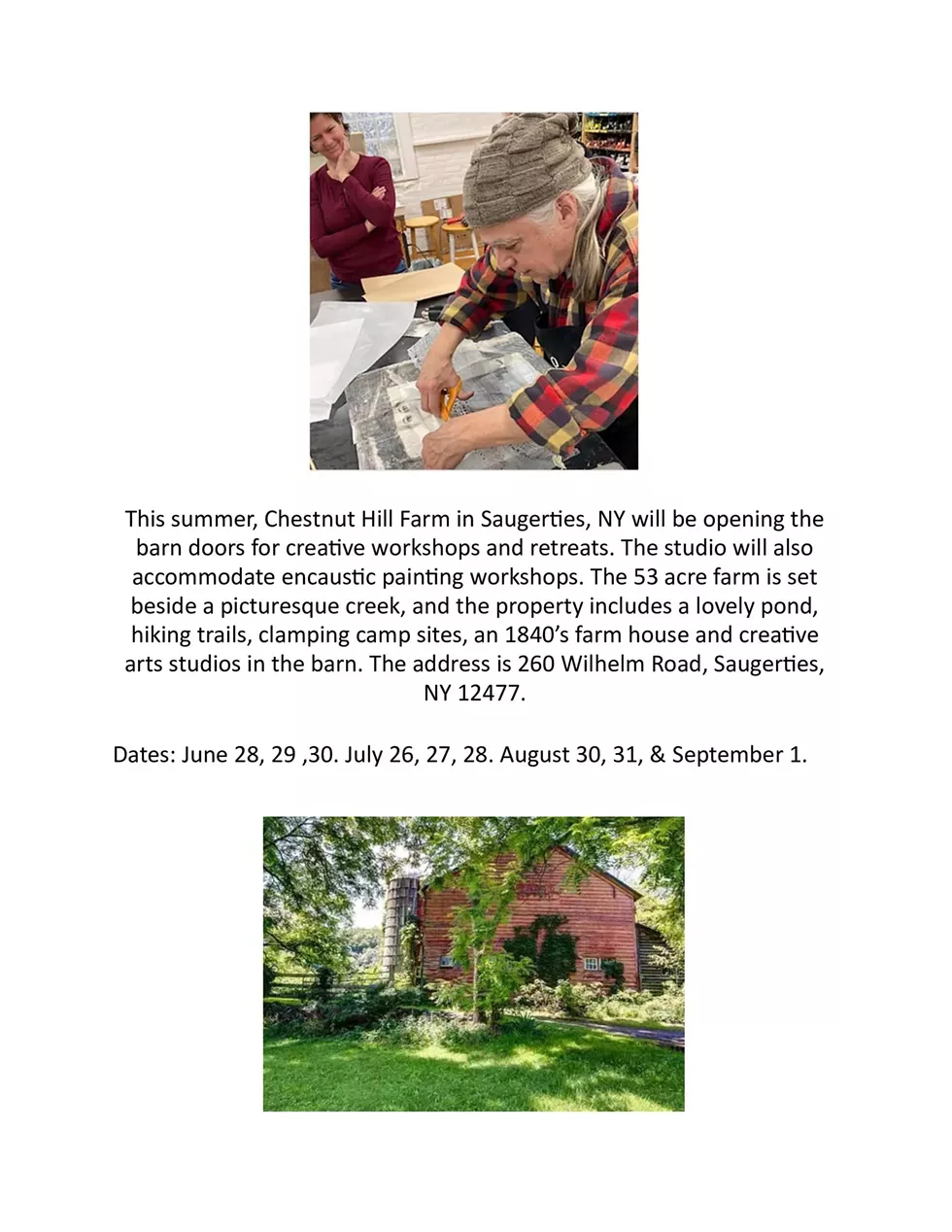 Photo-Encaustic Workshop at Chestnut Hill Farm