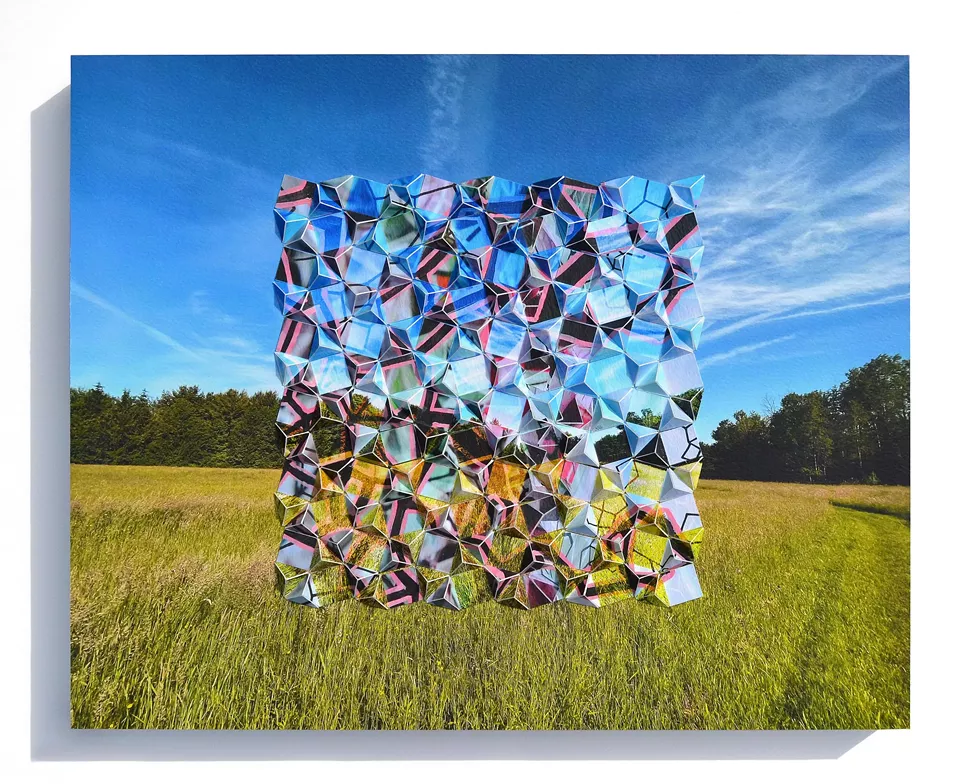 'Rose Window 20', 2022, 16&rdquo; x 20&rdquo; x 2&rdquo;, archival inkjet prints & acrylic on board
