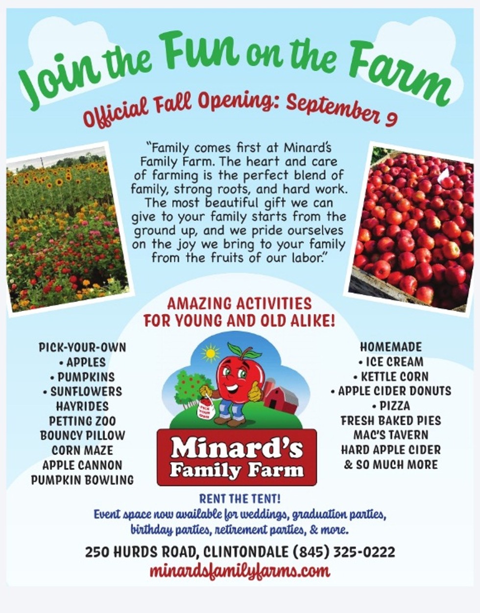 Minard's Family Farm Official Fall Opening September 9 2023