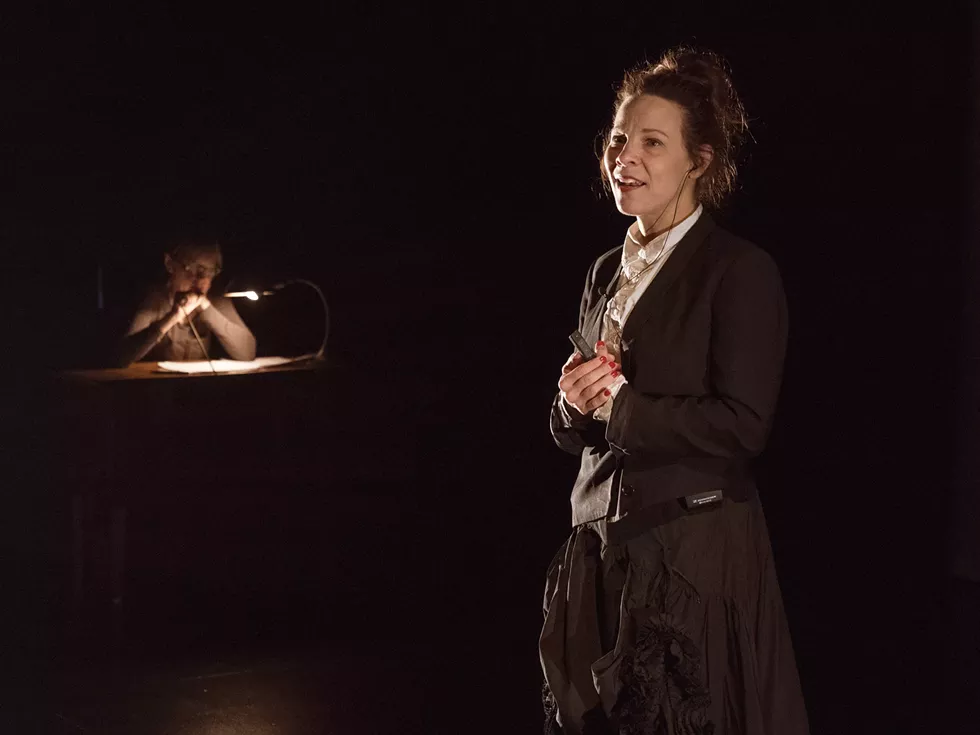 Suzanne Bocanegra and Lili Taylor in "Farmhouse/Whorehouse," an artist lecture by Suzanne Bocanegra starring Lili Taylor.