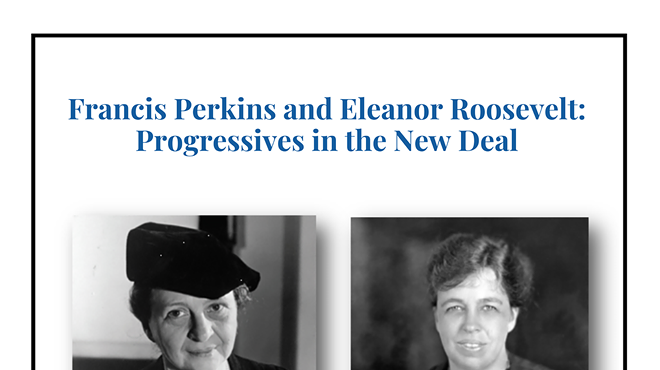 Image: "Frances Perkins and Eleanor Roosevelt: Progressives in the New Deal" with Jeffrey Urbin