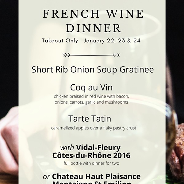 Terrapin's French Wine Dinner To Go