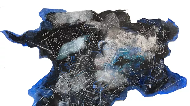 Image: Garrison Art Center is pleased to announce 'Mapping the Invisible', an exhibition of collaged paintings and assemblage by Martha Bone.