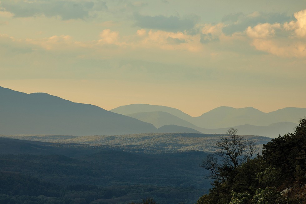 The Catskills as seen from the Shawangunk Ridge, which towers above Ellenville.