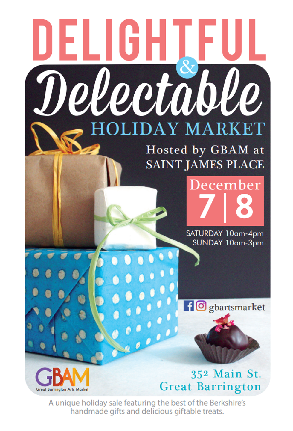 Great Barrington Arts Market : Delightful & Delectable Holiday Market, December 7 & December 8